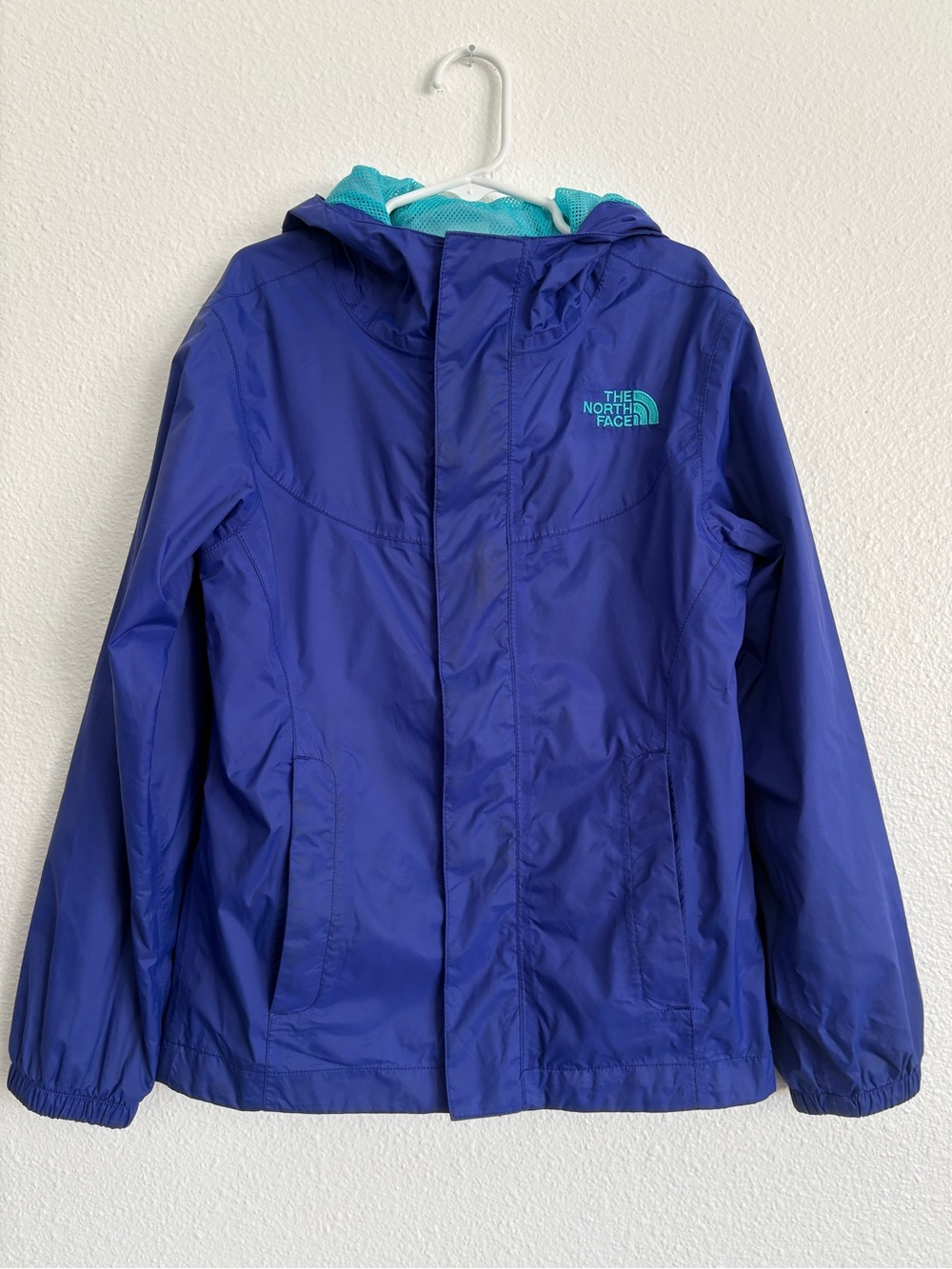 The North Face Girls DryVent Rain Jacket Size S 7/8 Blue Purple Hooded NF00CP6U